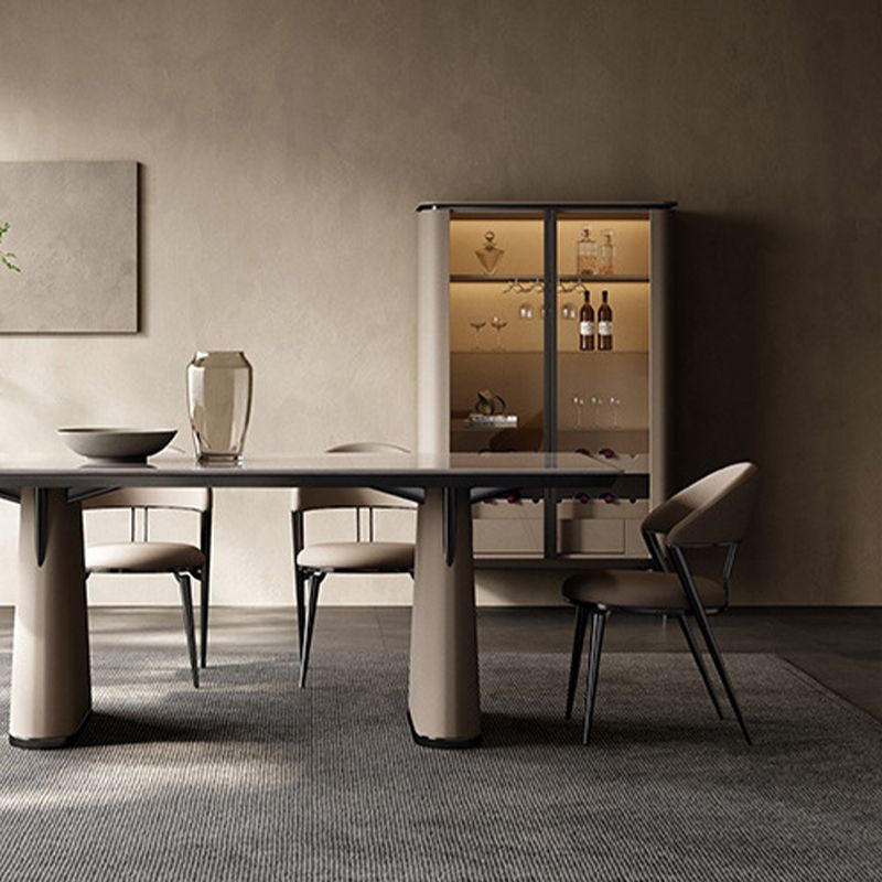 Contemporary Dining Chairs Faux Leather Upholstered Armless Side Chair