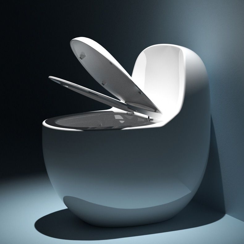 Modern White Siphon Jet Toilet Bowl Floor Mount Flush Toilet with Toilet Seat