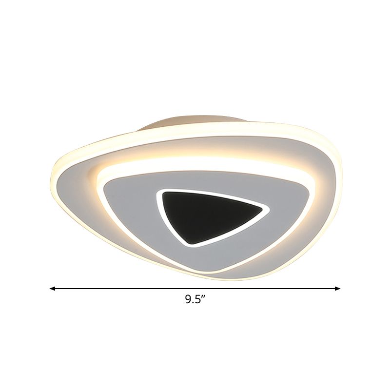 LED Nordique Ceiling Flush Acrylique Black and White Stacked Triangle Flush Mount Recessed Lighting in Warm / White Light