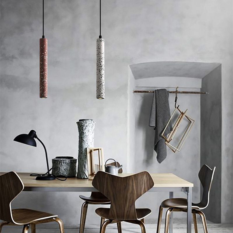 Zementzylinder -Suspension Licht moderner Stil 1 Licht hängende Leuchten