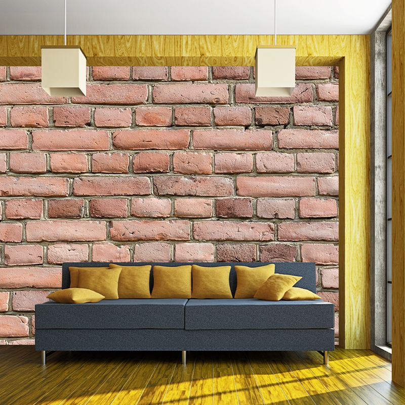 Brick Wall Covering Mural Industrial Style Living Room Wall Decor, Customized Size