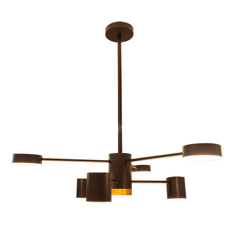 Black Spoke-Like Chandelier Lighting Fixture Simple Style Metal Pendant Chandelier