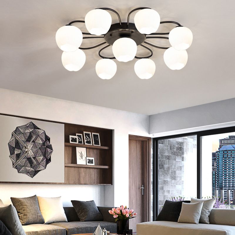 Simplicidad Semi Flush Montaje Iluminación Vidromas Lámpara de techo de la sala de estar