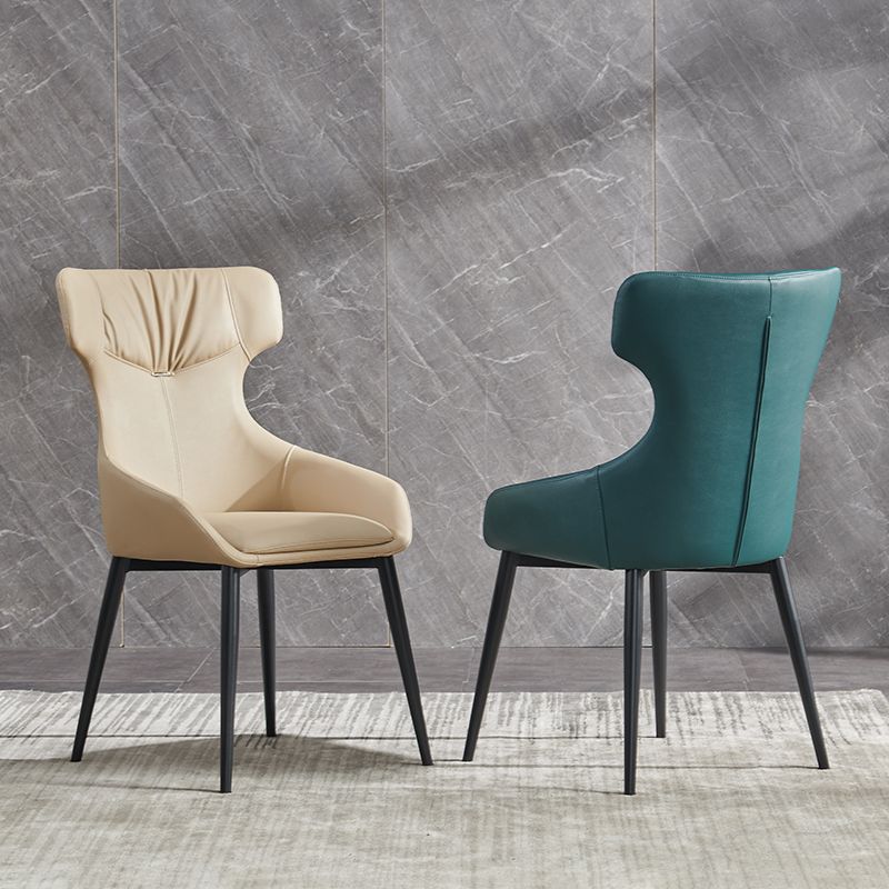 Modern Armless Dining Chairs Faux Leather Upholstered Dining Side Chair