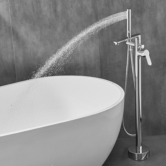 Floor Mounted Freestanding Tub Filler One Hold Metal Freestanding Tub Filler Trim