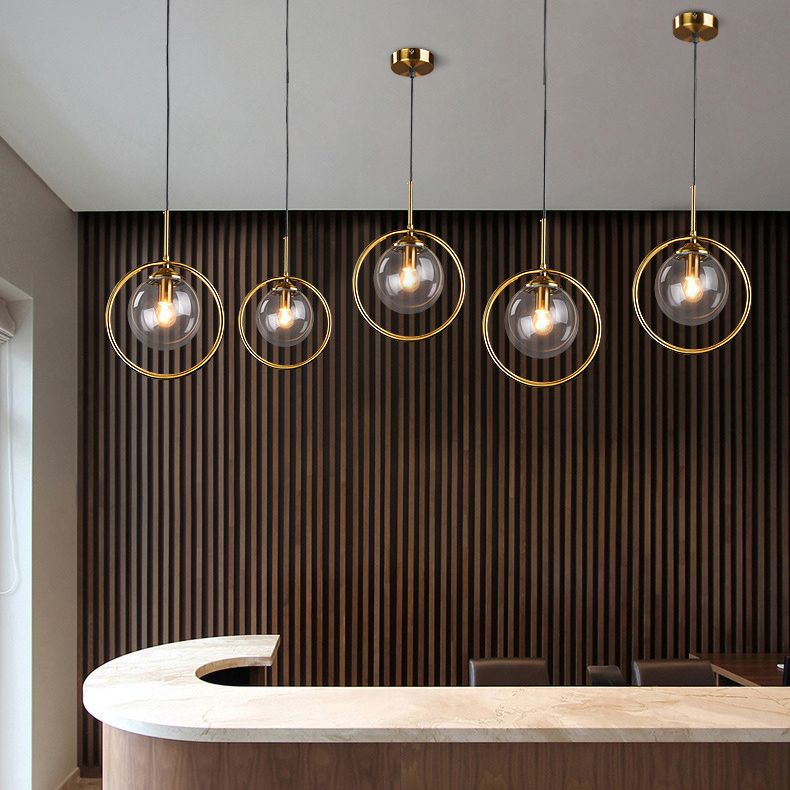 Luminaire pendentif en verre globe