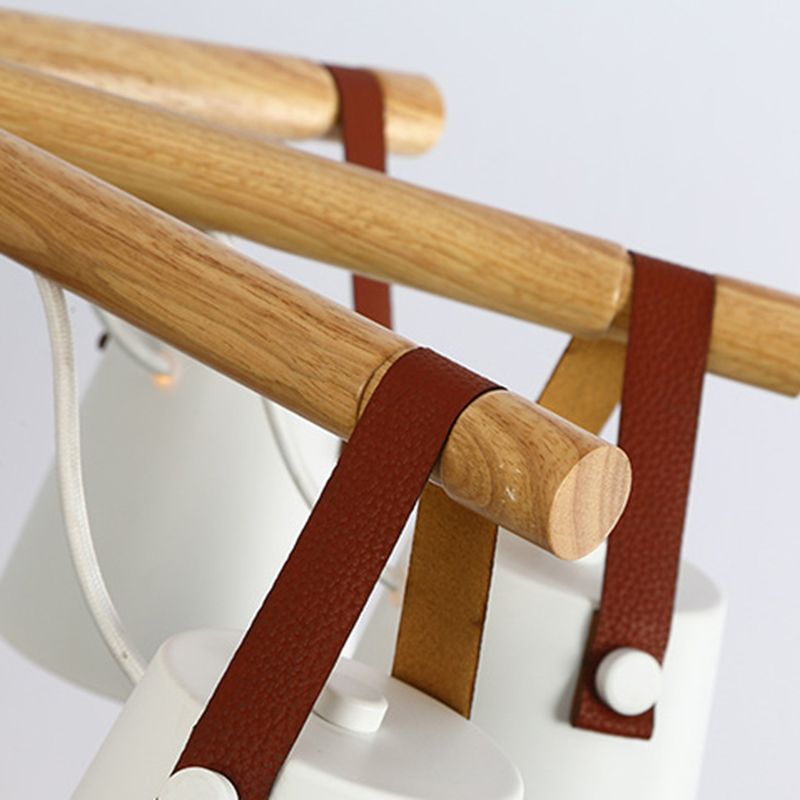 Luz de colgante de madera en el estilo nórdico moderno de hierro forjado Candelier para sala de estar para sala de estar