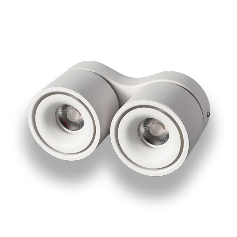 Plafonnier LED de forme cylindrique moderne, montage encastré en aluminium pour salon