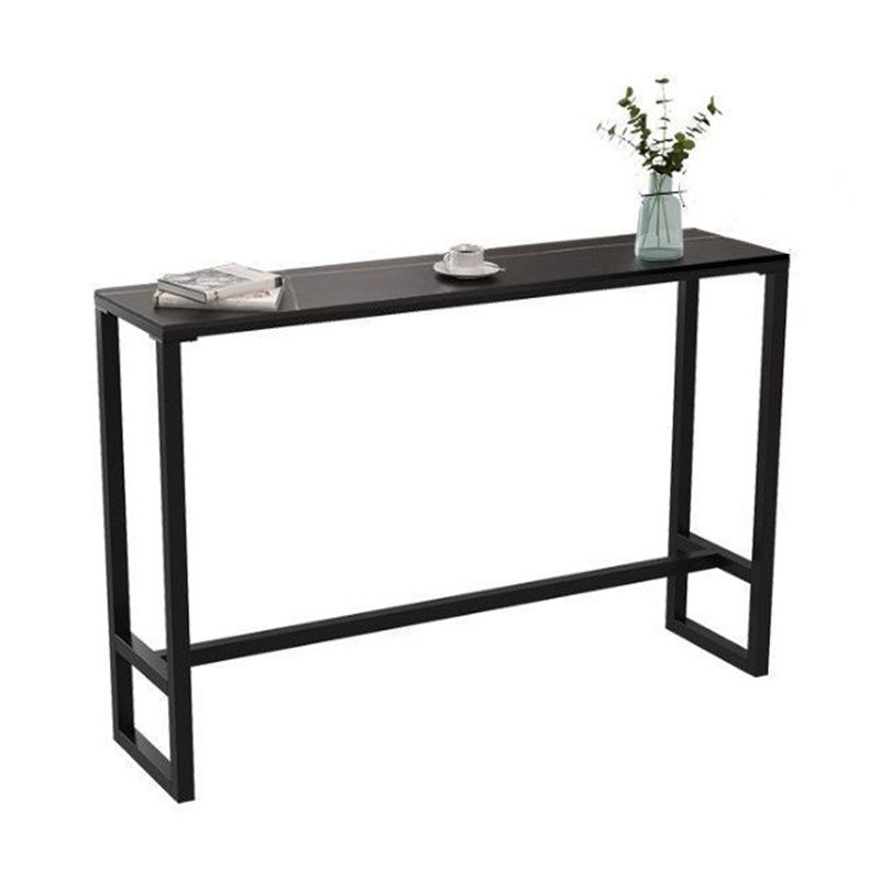 Sintered Stone Bistro Bar Table Footrest Metal Base Bar Table for Living Room