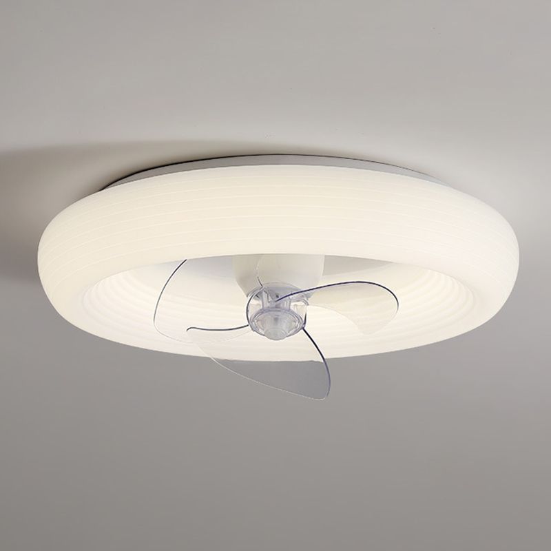 3-Blade White Ceiling Fan Modernism LED Fan with Light for Home