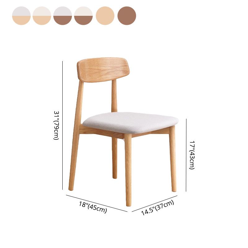 Silla lateral de comedor con respaldo abierto de diseño contemporáneo, sillas sin brazos con patas de madera