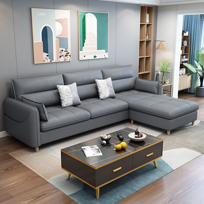 Scandinavian Removable Cushions Square Arm Sofa/Sectionals with Storage