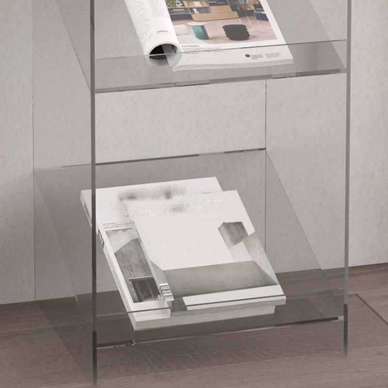 Modern Open Back Standard Bookshelf Acrylic Bookcase with Shelves