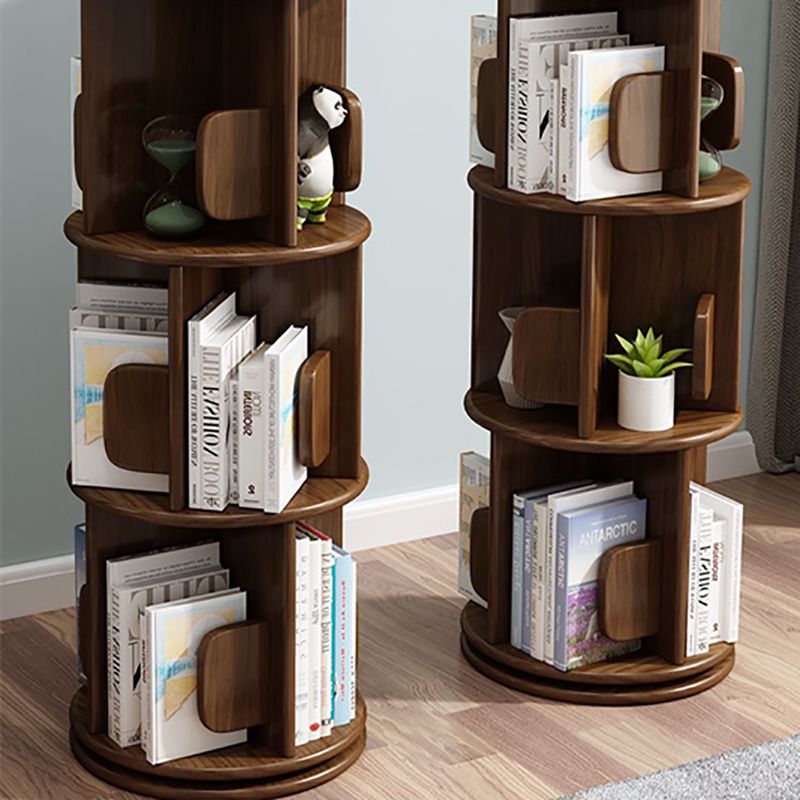 Modern Corner Wood Bookshelf Vertical Bookcase for Living Room and Study Room