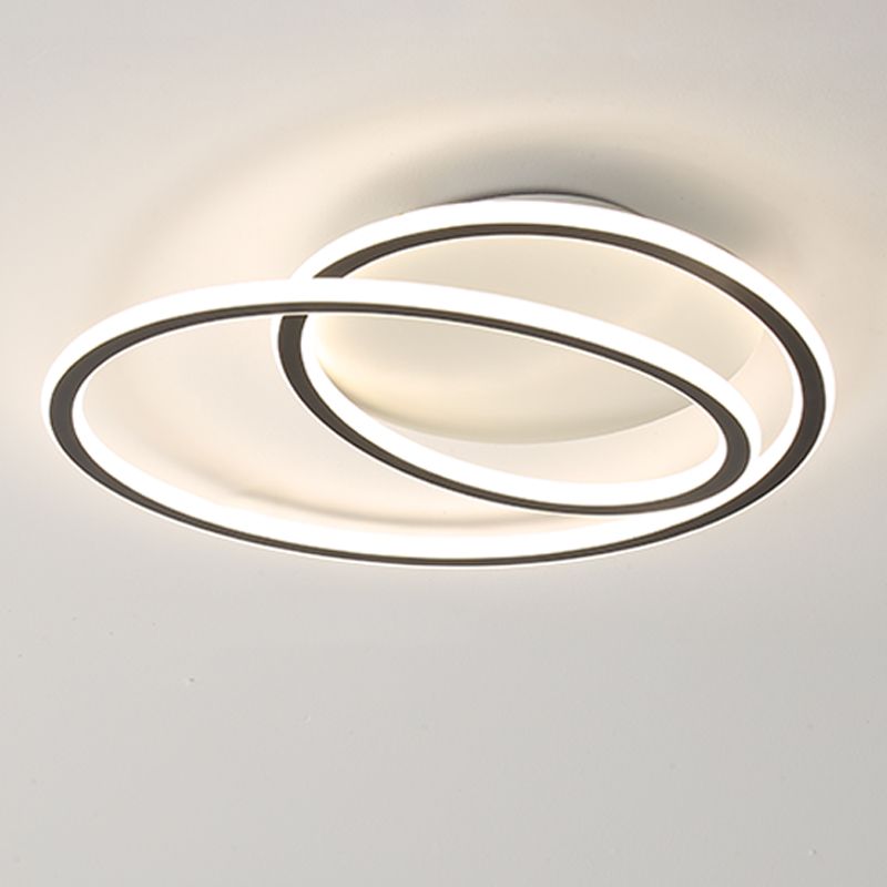 Linear Shape Ceiling Fixture Modern Style Metal 1 Light Ceiling Mounted Light