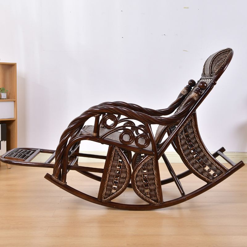 Modern Wicker Rocking Chair in Brown Rocker Chair for Living Room
