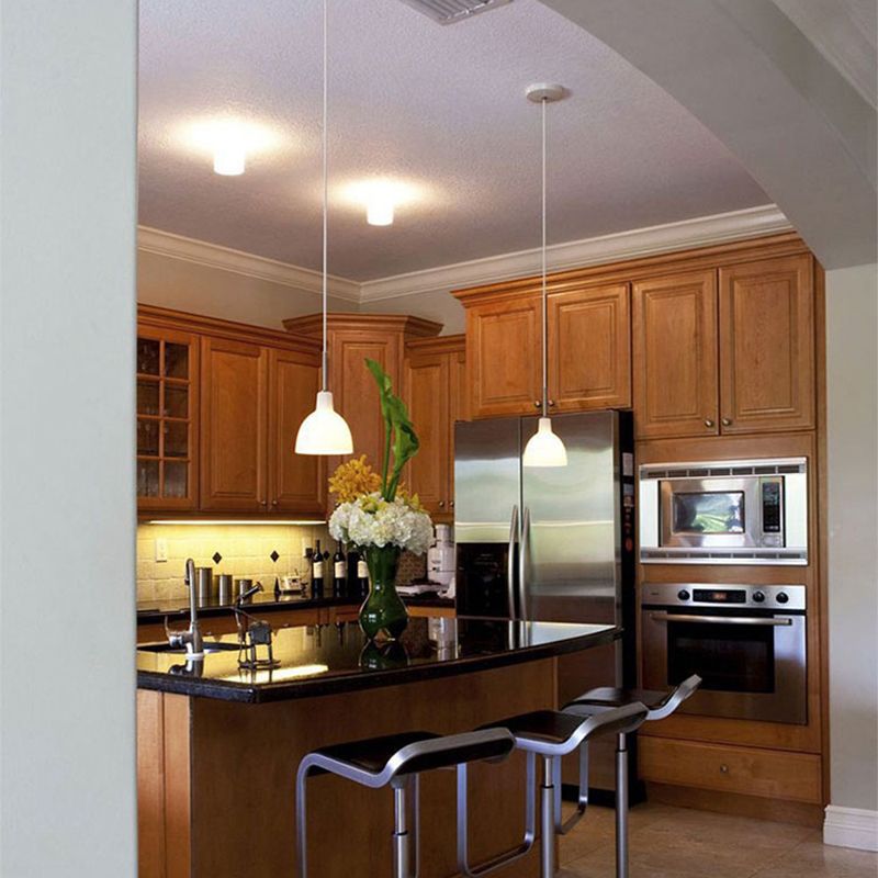 Lampada a ciondolo a campana bianca 1 a campana leggera moderna vetro minimalista lampada a sospensione cucina lavello cucina