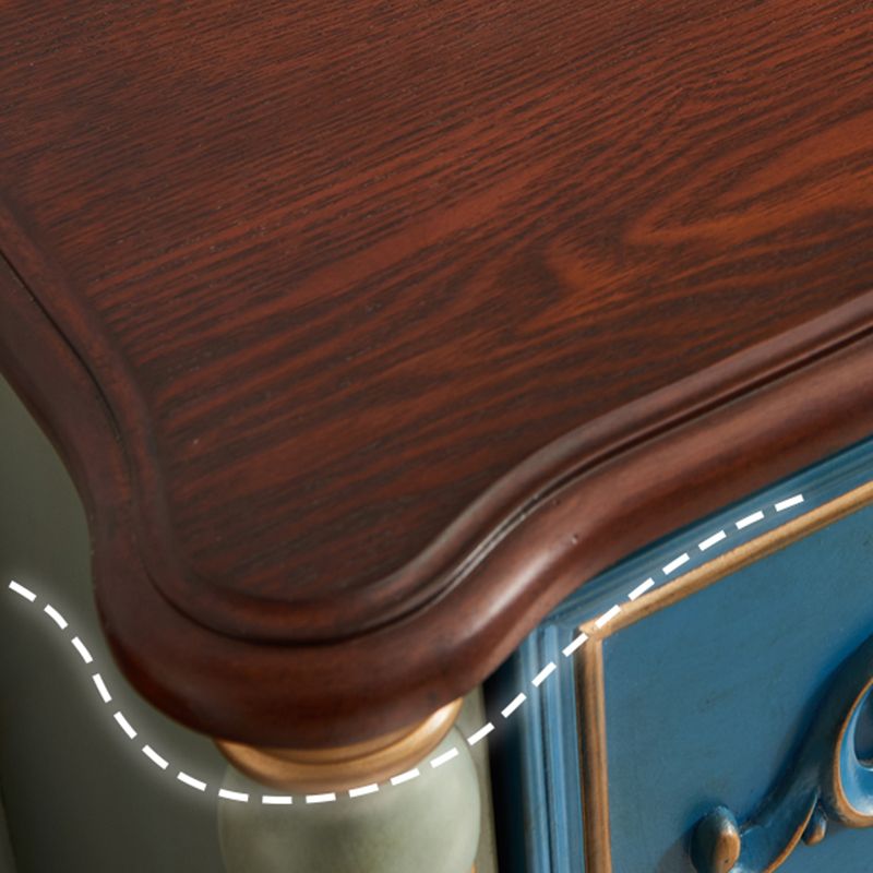 Traditional Rubber Wood Storage Chest Home Chest with 3 Drawers