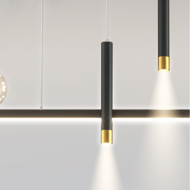 Modern Chandelier Linear Clear Glass Island Chandelier Lights for Dining Room