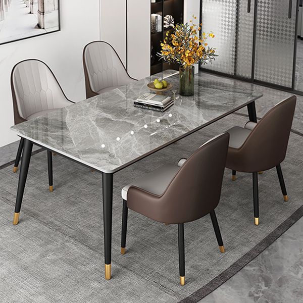 Industrial Style 4-foot Furniture Rectangle Stone Dinette Table for Home
