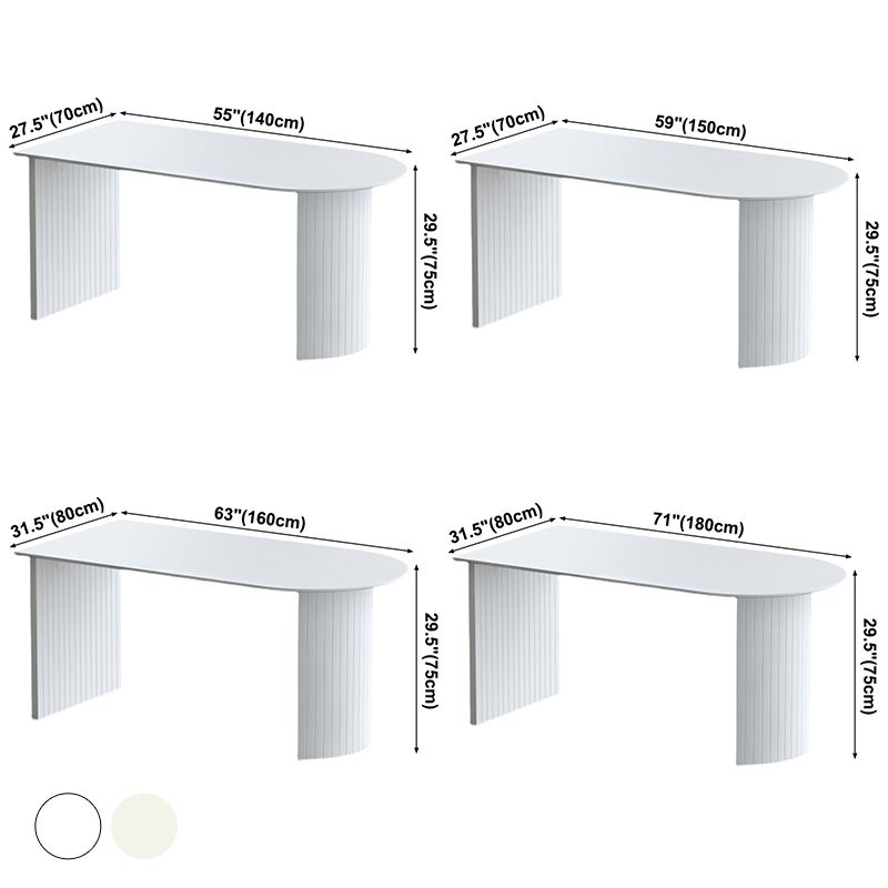 Meubels in eigentijdse stijl, dubbele voetstuk-eettafel voor thuis