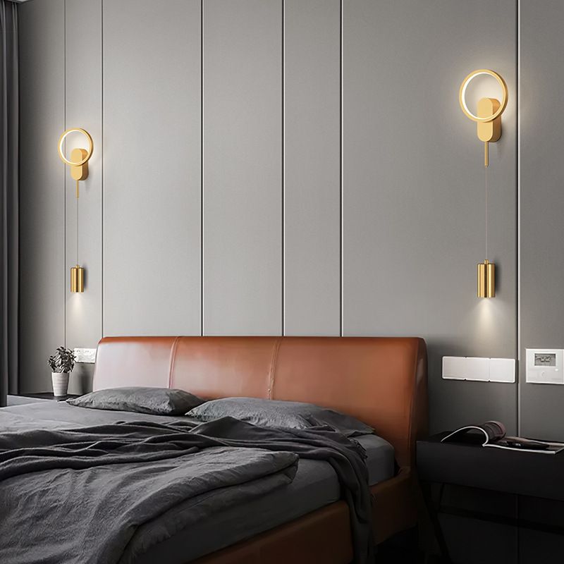 2-Lights Geometric Wall Light Modern 31" High Wall Sconce for Bedroom