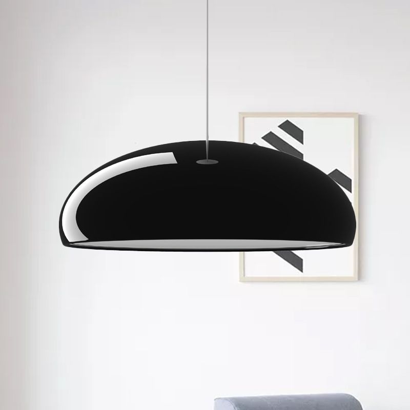 Aluminum Bowl Pendant Lighting Minimalist 1 Light Black Finish Ceiling Hang Fixture