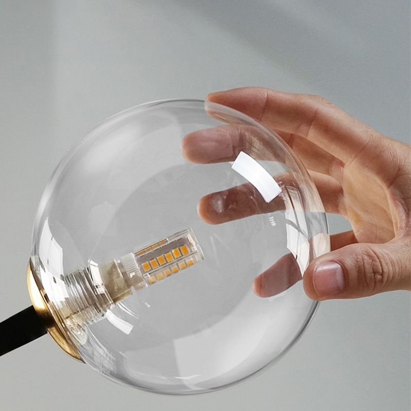 Estilo moderno de forma esférica luces de isla vidrio 9 Ideas de iluminación de la isla de la luz en negro