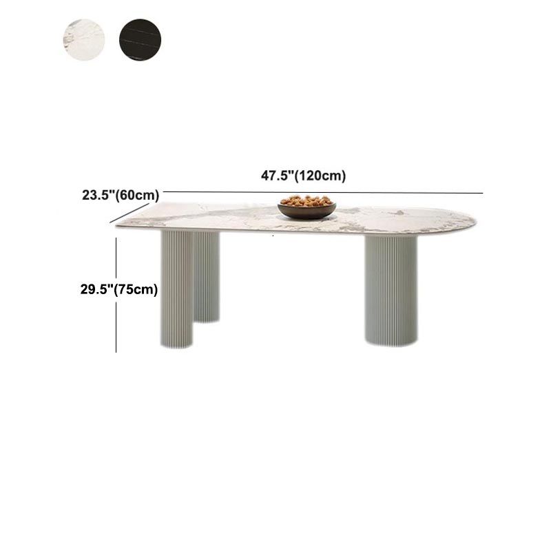 Stone Top Dining Table Traditional Luxury Dining Table with 3 Legs
