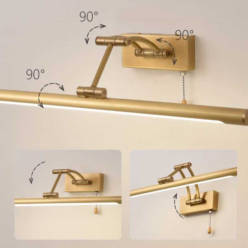 A mediados de siglo Modern Cilíndrico Flush Monte Murón Splecha de tocador de tocador montada en la pared de cobre para el baño