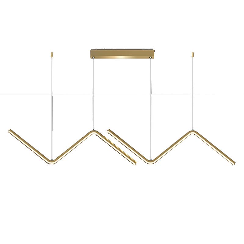 Modernism 2-Light Black/Golden Ceiling Light Metal Kitchen Island Lighting