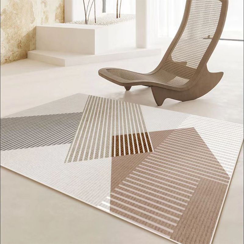 Simplicity Area Carpet Apricot Rug Polyester Stain Resistant Area Rug for Living Room