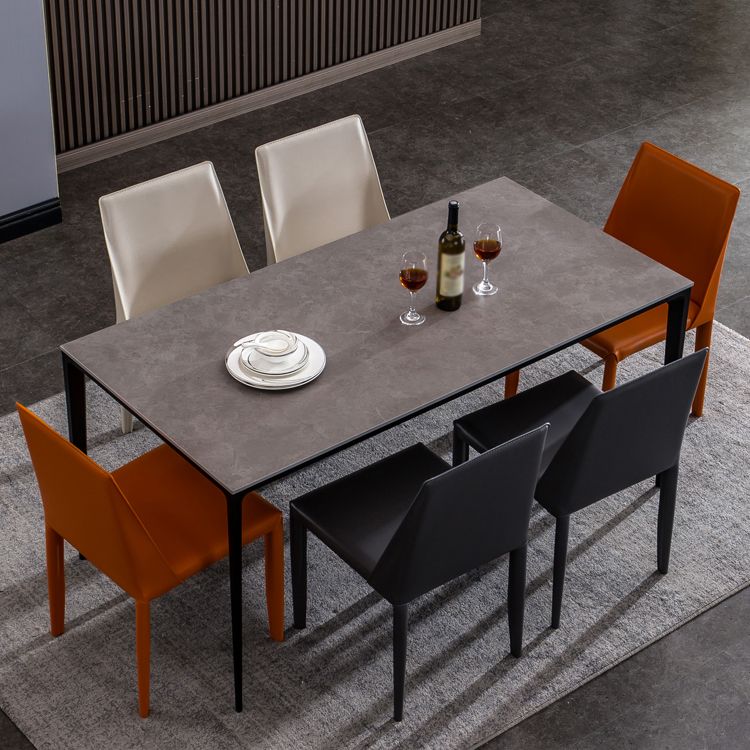 Sintered Stone Table for Restaurant Industrial Rectangle Dining Table with 4 Legs