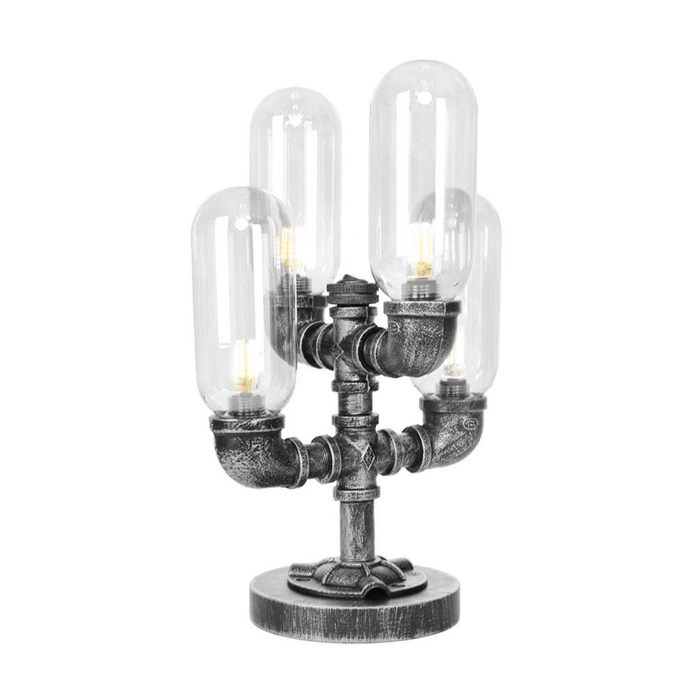 1/4/5-Bulb-Kapsel Schatten Tisch Liging Industrial Clear/Bernstein Glas Nachtlampe für Schlafzimmer