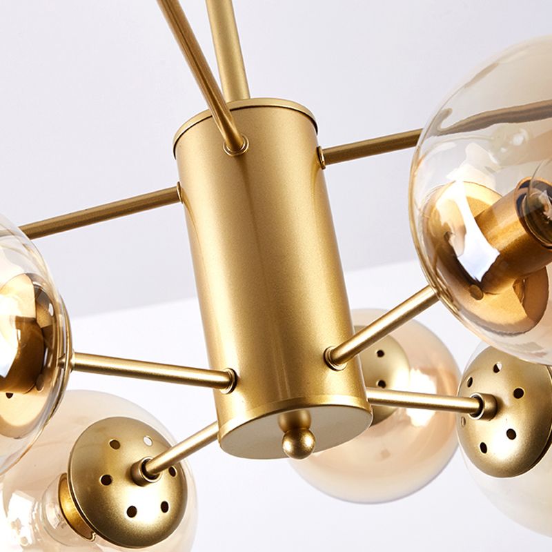 Luces de lámpara de lámpara de araña de la esfera contemporánea Luz colgante de vidrio para sala de estar