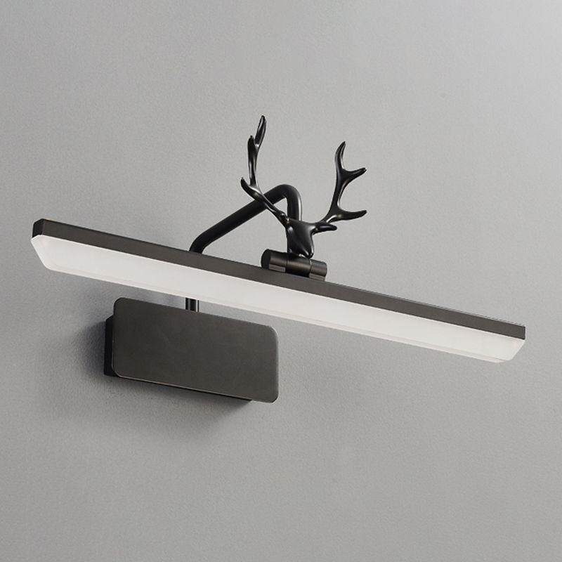 Linear Shade Metal Wall Sconce Modern 1 Light Mirror Wall Mount Light Fixture