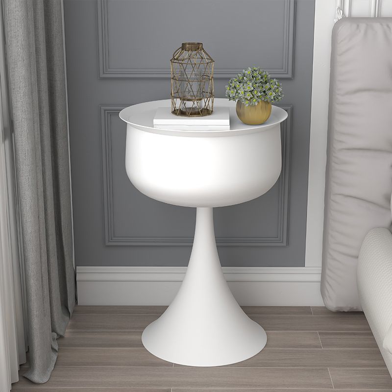 Tray Top Pedestal Side Table Round Sofa Corner Table with Storage