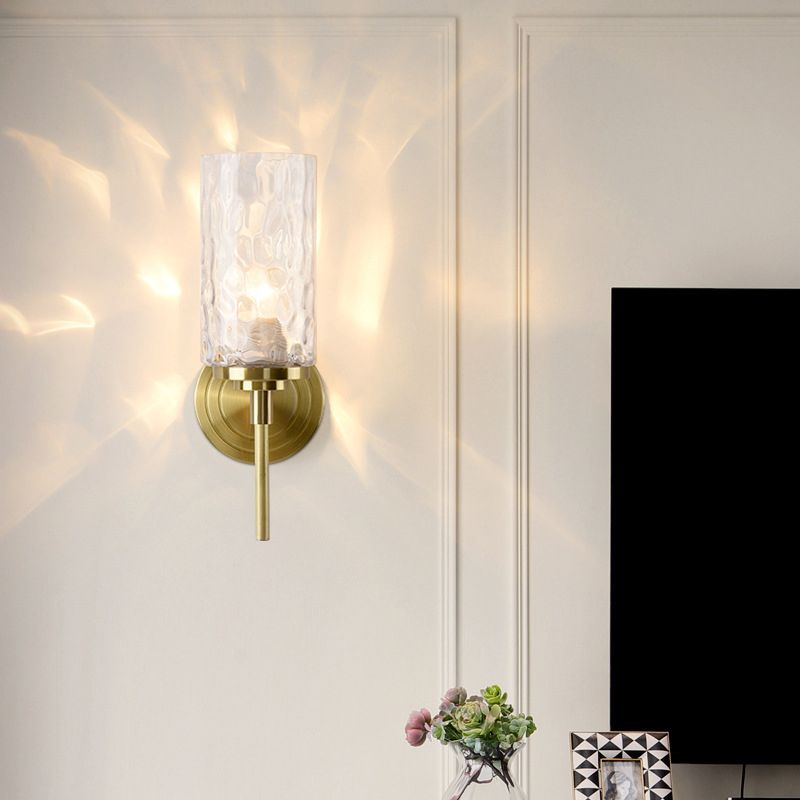 Lámpara de pared única de modernismo, diseño de antorcha con acabado de latón para el pasillo