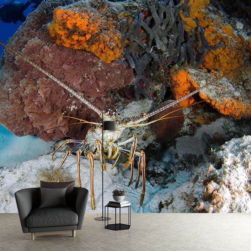 Seabed Mural Tropical Beach Style Decorative Eco-friendly for Living Room