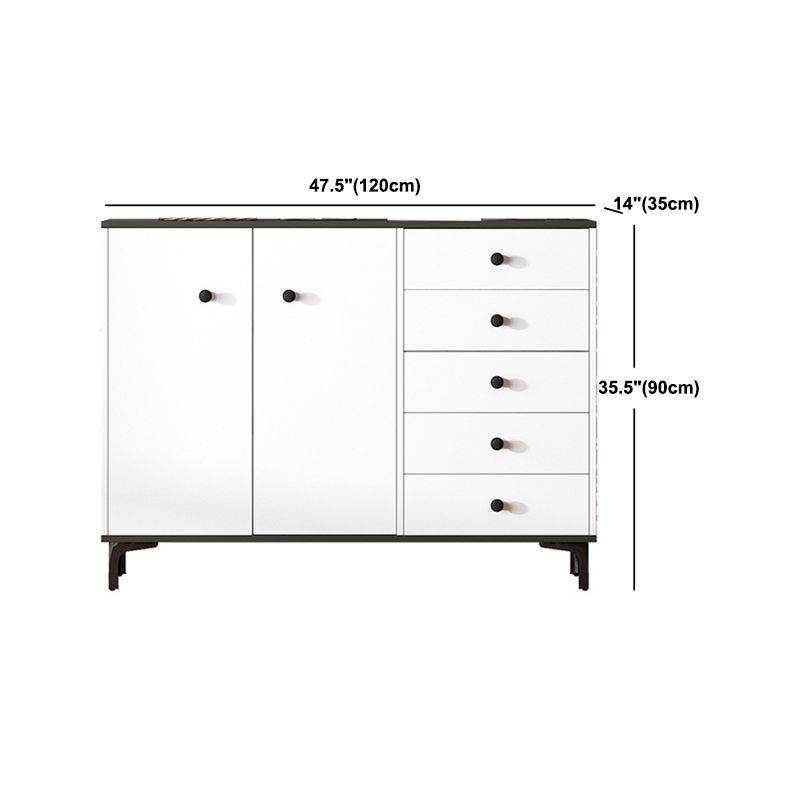 35.4'" Tall 5 - Drawer Wooden Chest, Contemporary Rectangle Accent Cabinet
