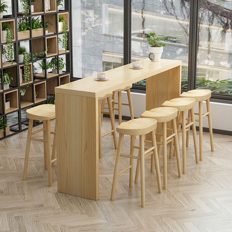 Contemporary Solid Wood Counter Stool Bucket Living Room Bar Stool