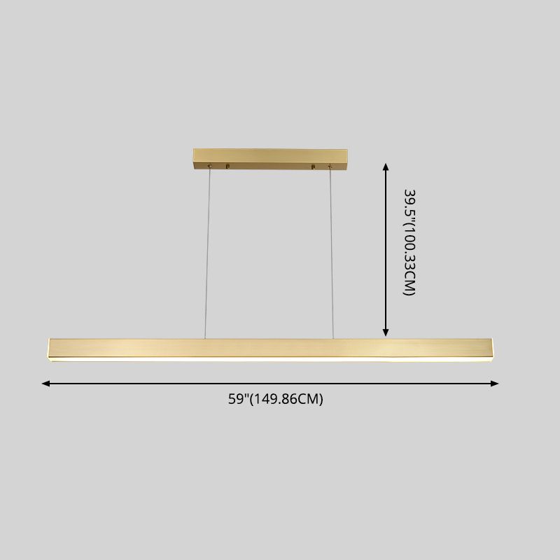 Linear Island Lighting Fixtures Metal Minimalism Pendant Lighting Fixtures for Restaurant