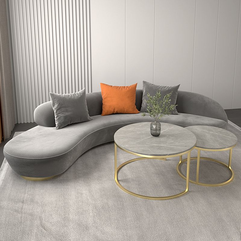 Contemporary Velvet Tuxedo Arm Sofa with Tight Back for Apartment