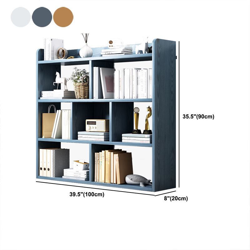 Contemporary Wooden Shelf Bookcase Cube Bookshelf for Study Room