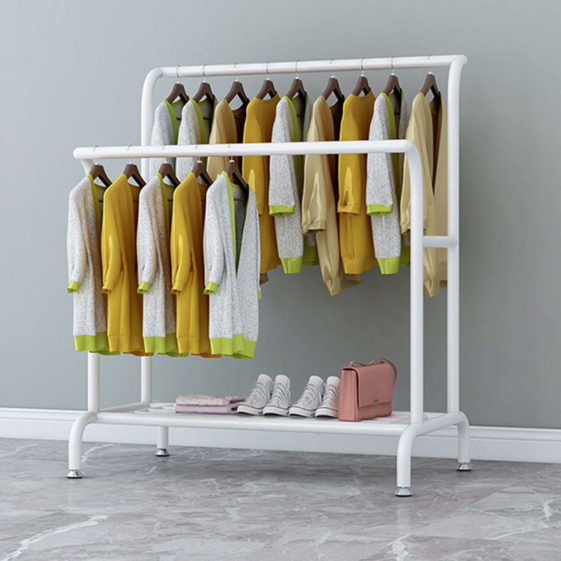 Glam Entry Hall Tree Metal 3 Hanging Rails and Lower Shelf Hall Stand