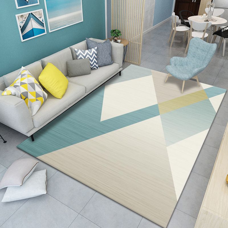 Simplicity Diamond Rug Beige Polyester Area Rug Stain Resistant Rug for Bedroom