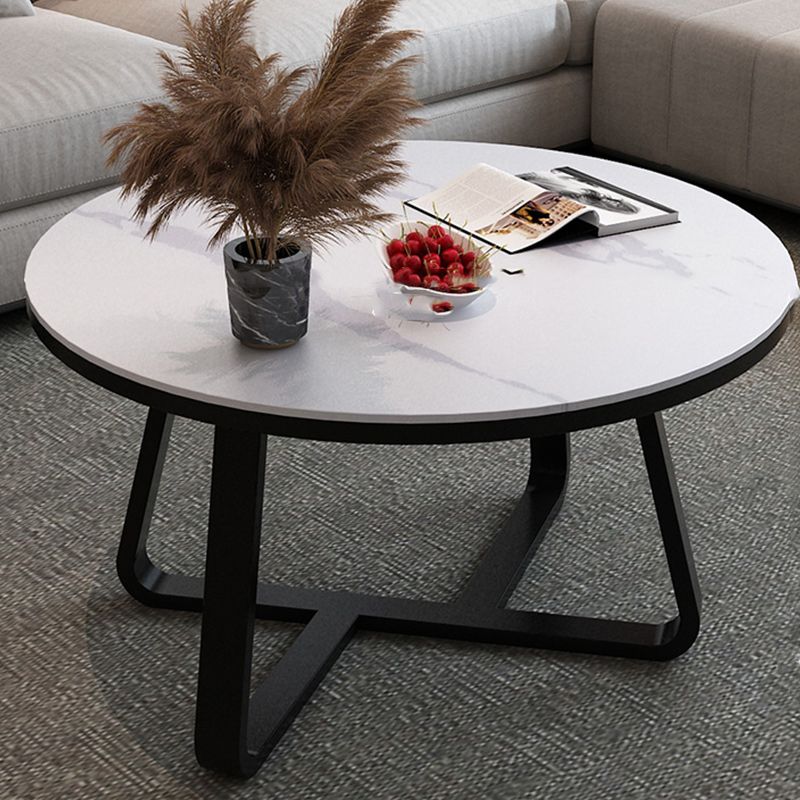 Glam Oval Stone Cocktail Table Standard Single Coffee Cocktail Table