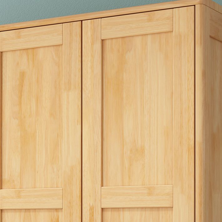 Bedroom Hinged Door Cabinet Traditional Rubberwood Storage Cabinet