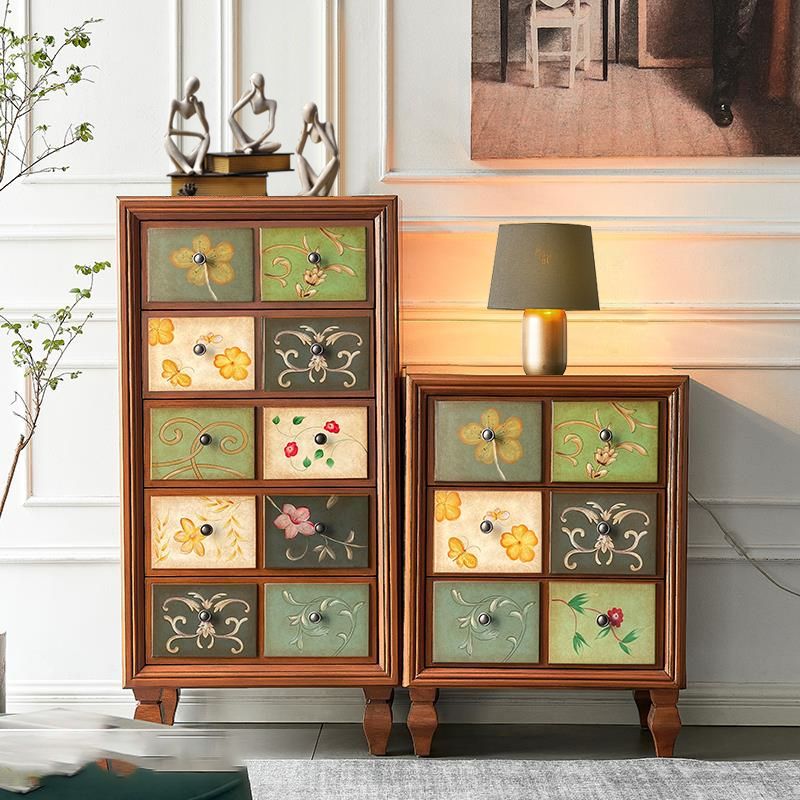 Traditional Storage Chest Solid Wood Dresser with 3/4/5 Drawers , 16.38 Inch W