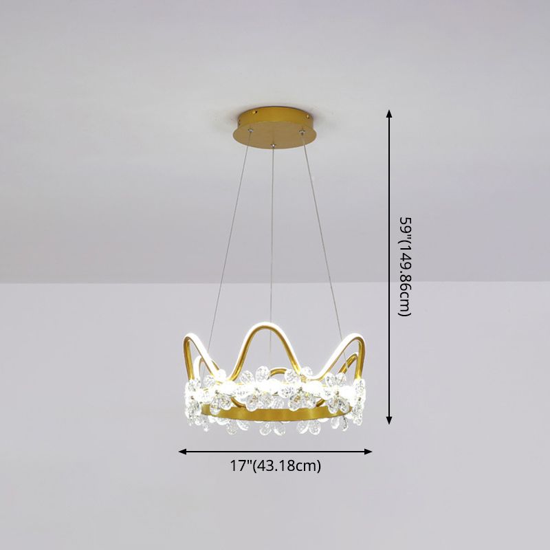 1 couronne légère suspendue pendante lumière nordique Crystal Éclairage en suspension pour le salon